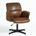 thumbnail image 2 of Homy Casa Office Desk Chair, Swivel Height Adjustable Criss-cross Computer Chairs Armchair Brown, 2 of 8
