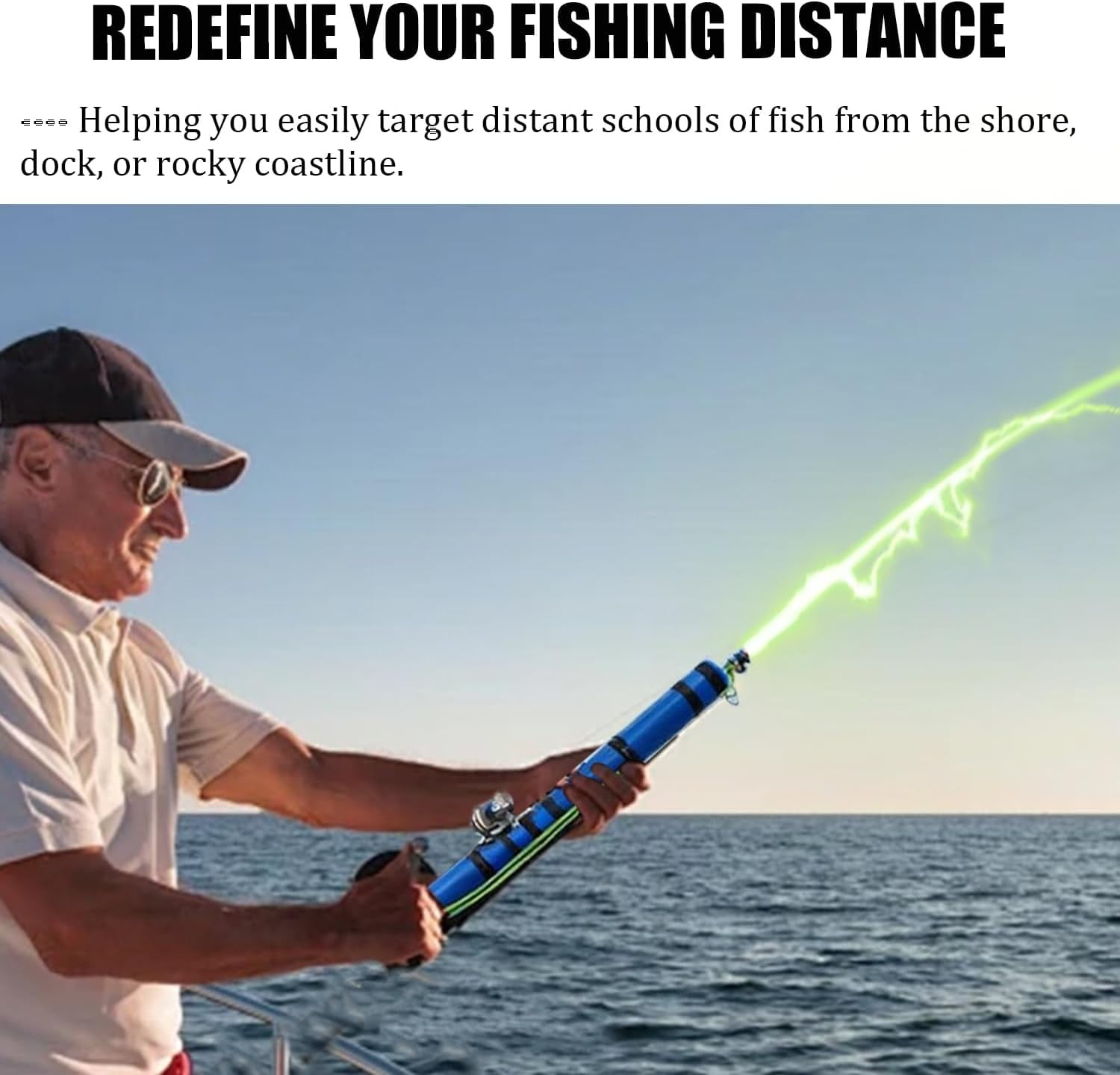 Fishing Catapult Rod, 2026 New Portable Sling Shot Fishing Rod & Bait Launcher, Professional Compact Travel Fishing Pole for Saltwater and Freshwater