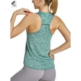 thumbnail image 5 of PULLIMORE Womens Workout Tank Tops Sleeveless Racerback Yoga Tops Running Fitness Athletic Shirts (M, Green), 5 of 7