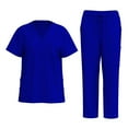 thumbnail image 2 of Scrubs for Women Set V-Neck Medical Scrub Top & Pant Pockets Breathable Nurse Uniform Top & Jogger Scrub Bottom with Pocket Comfortable and Functional Through Your Longest Shifts Royal Blue 2XL, 2 of 9