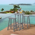 thumbnail image 4 of NALONE 24 Inch Outdoor Bar Stool, HDPE Bar Chairs with Footrest, Weather Resistant Waterproof Bar Stools Outside Bar Height Stools for Bar, Kitchen Counter, Yard, Balcony (Grey, 24'' Barstools), 4 of 9