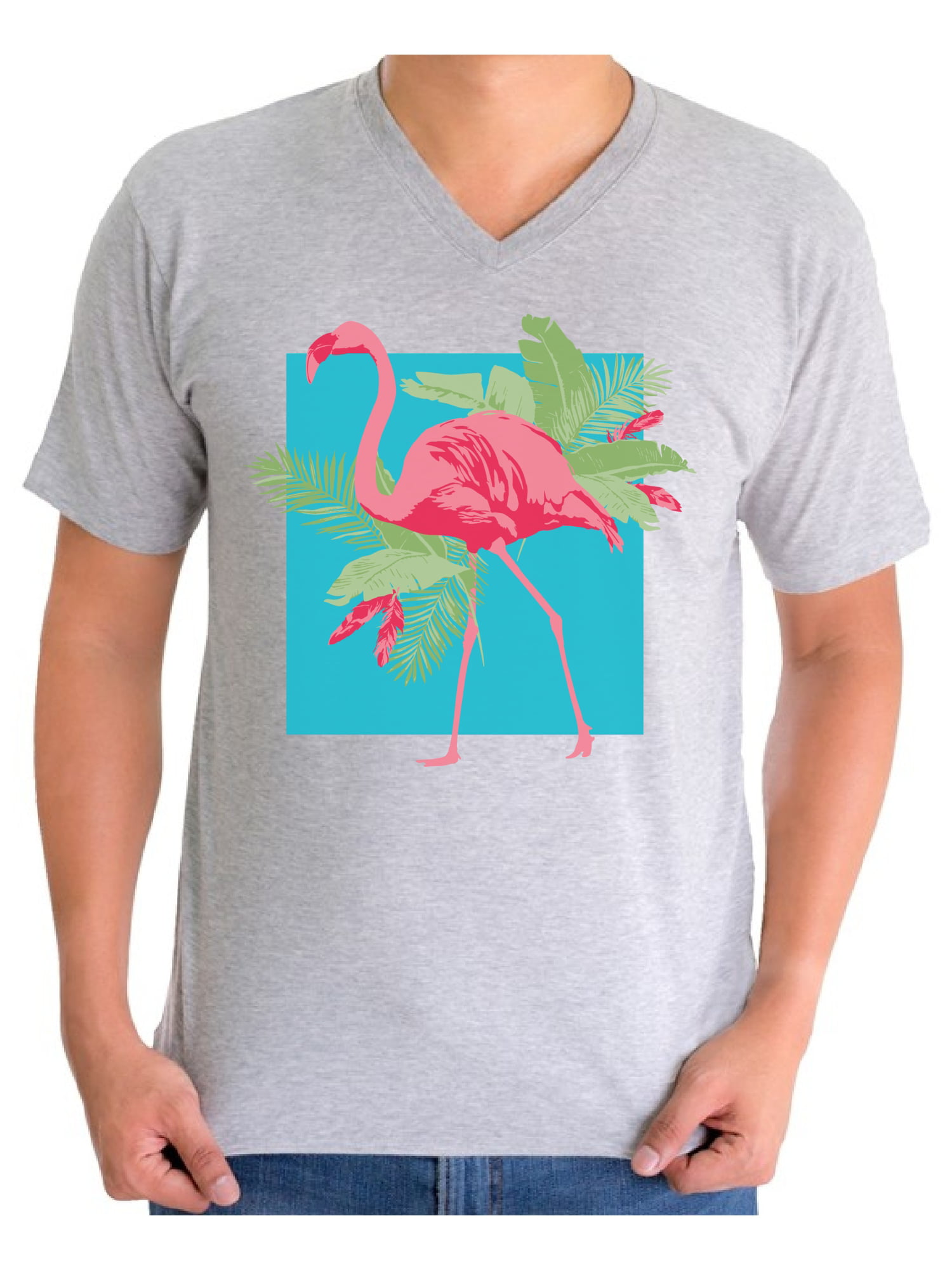 Awkward Styles Pink Flamingo Shirts Flamingo V Neck Shirt for Men Pink ...