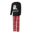 thumbnail image 3 of Elippeo Family Matching Christmas Pajamas, Baby Romper/Santa Letter Print Long Sleeve Tops and Plaid Pants Sleepwear Set, 3 of 10