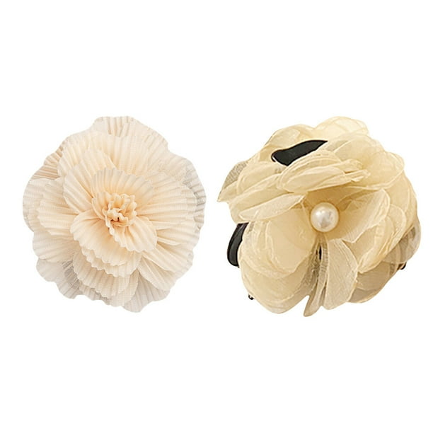 2 unids con estilo floral apretón de pelo clips de moda femenina pelo pelo garra