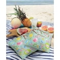 thumbnail image 3 of Pack of 2 Outdoor Pillow Covers, Happy Easter Spring Color Eggs with Flowers Blue Waterproof Square Throw Pillowcase Cushion Decorative Pillow Covers for Couch Patio Tent, 16x16 in, 3 of 6