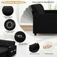 thumbnail image 4 of ACMEASE 84" L-Shaped Pull Out Sofa Bed w/Storage Chaise, Tufted Sectional Sofa w/USB Port, Fabric Sleeper Couch w/Cup Holders for Living Room, Black, 4 of 6