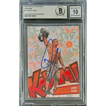 John Cena 2023 Panini Revolution WWE KABOOM! Card #11 Beckett 16416657 Auto 10