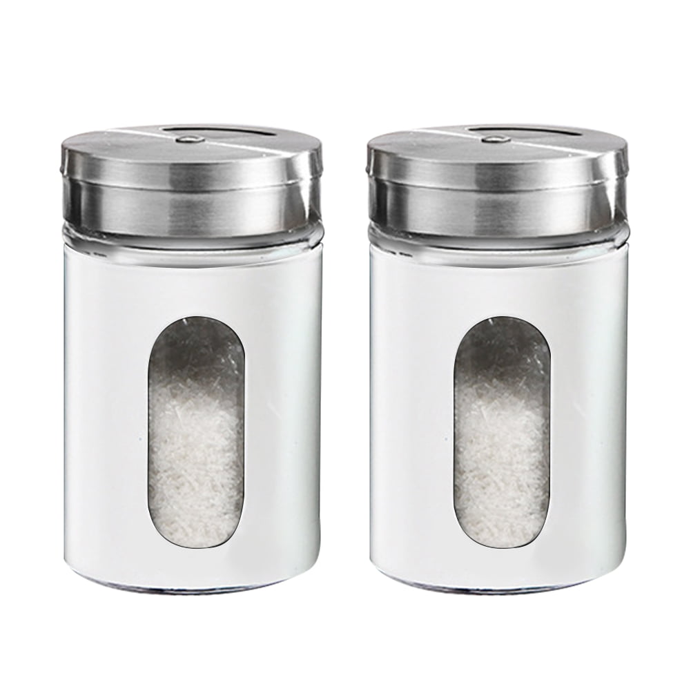 Salt & Pepper Silver Set Stainless Steel Jar Pot Shaker Smooth & Easy To Grip 