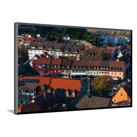 Elevated view of town, Breisach, Black Forest, Baden-Wurttemberg, Germany Wood Mounted Print Wall