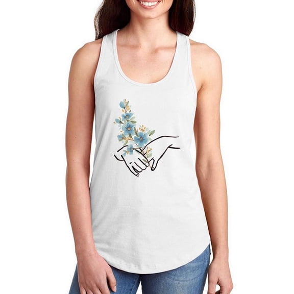 Hands And Flowers I. Racerback Tank Women -June Erica Vess Designs, Female Large