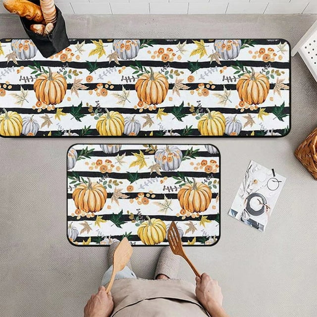 2 Pcs Kitchen Rugs And Mats For Floor Non-Slip Backing Mat Kitchen Decor Kitchen Rug Decor 16x24in+16x48in