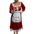 thumbnail image 2 of Diconna Femmes Mrs. Santa Claus Costume d'Halloween Adulte Cosplay Fête Robe de Noël Xmas Tenue Chic, 2 of 5