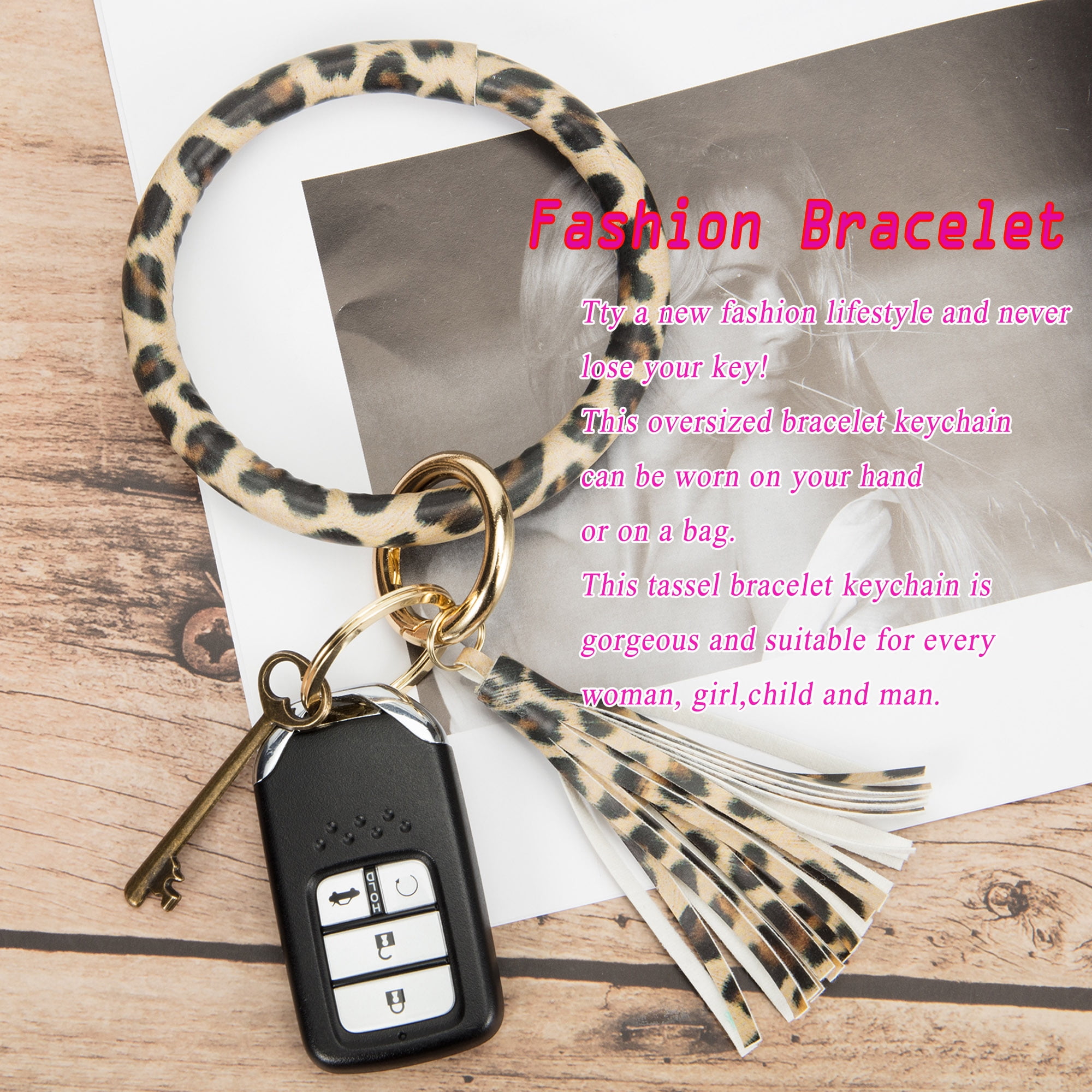 HZEYN 3 Pack Silicone Bead Keyring Bracelet Wristlet Keychain w/ Tassel House Car Key Ring Holder 