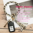 thumbnail image 4 of SAYFUT Handmade PU Leather Tassel Pendant Bracelet Keychain Car Bag Purse Keyring Key Holder Tassel Ring Key Ring Keychain Wristlet for Women Girls, 4 of 6
