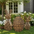 thumbnail image 4 of JEWLALO 3PCS Rattan Woven Easter Bunny Decor with LED Light, Spring Rabbit Eggs Decor Statue Light up Easter Garden Decoration for Rustic Farmhouse Outdoor Home Yard Porch Lawn, 4 of 8