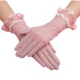 thumbnail image 2 of Mikilon Women's Sunscreen Lace Gloves Mid length Elastic Breathable Ice Silk Gloves Fashion Comfortable Party Gloves, 2 of 2