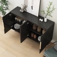 thumbnail image 4 of Black Fluted Buffet Cabinet With Storage Modern Sideboard Credenza Accent Console Table With Adjustable Shelves For Living Dining Room Entryway, 4 of 11