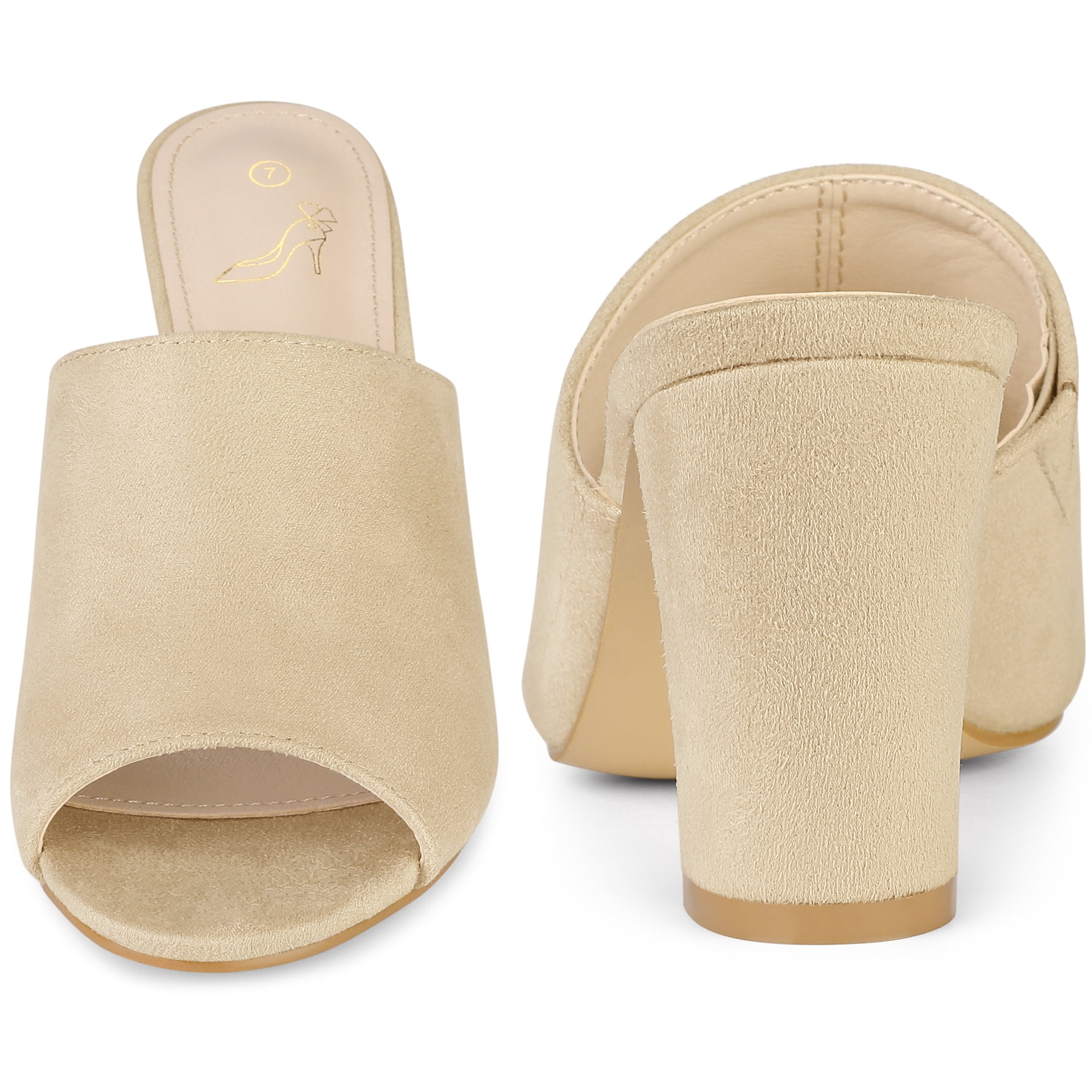 Unique Bargains Slide Heels Mules Slip on Block Heel Sandals for Women