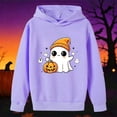thumbnail image 2 of Halloween Hoodies for Girls Round Neck Long Sleeve Hoodie Pullover Tops with Pocket Soft Casual Drop Shoulder Hoodie Pullovers Tops Loose Children Winter Coat Fall Outwear, 2 of 3