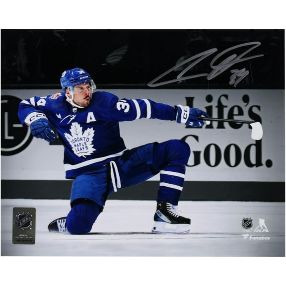 Auston Matthews Toronto Maple Leafs Autographed 8" x 10" One Knee Celebrating Spotlight Photograph - Fanatics Authentic Certified