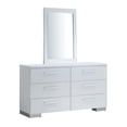 thumbnail image 3 of Rishi 4 Pc Queen Size Bedroom Set, Low Profile, Leatherette Padding, White, 3 of 3