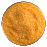 - 1 Lb Bullseye Fine - 90 Coe -Tangerine Opal, Made from crushed, screened, and magnetically cleaned Bullseye Compatible sheet glass. By Frit Ship from US