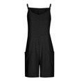 thumbnail image 4 of Maean Women's Casual Sleeveless Jumpsuit Shorts with Pockets Hollow out Breathable Wide Leg Scoop Neck Rompers, 4 of 6