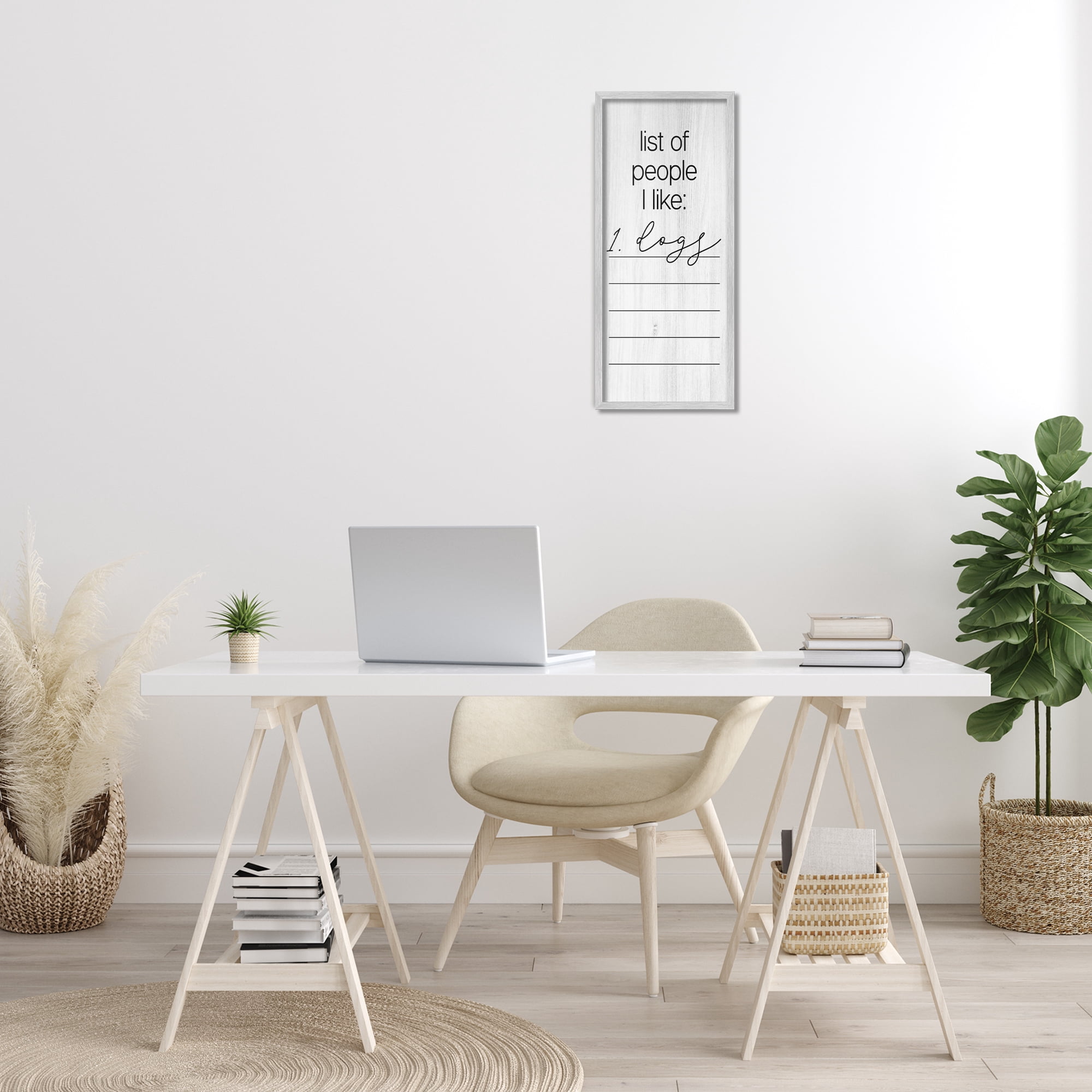 Stupell Industries Funny People I Like Typography Painting Gray Framed Art Print Wall Art, 10 x 24