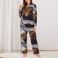 thumbnail image 3 of Wukai Yak Print Women's Pajama Set - Soft Long Sleeve Sleepwear for Comfort and Style-Small, 3 of 9