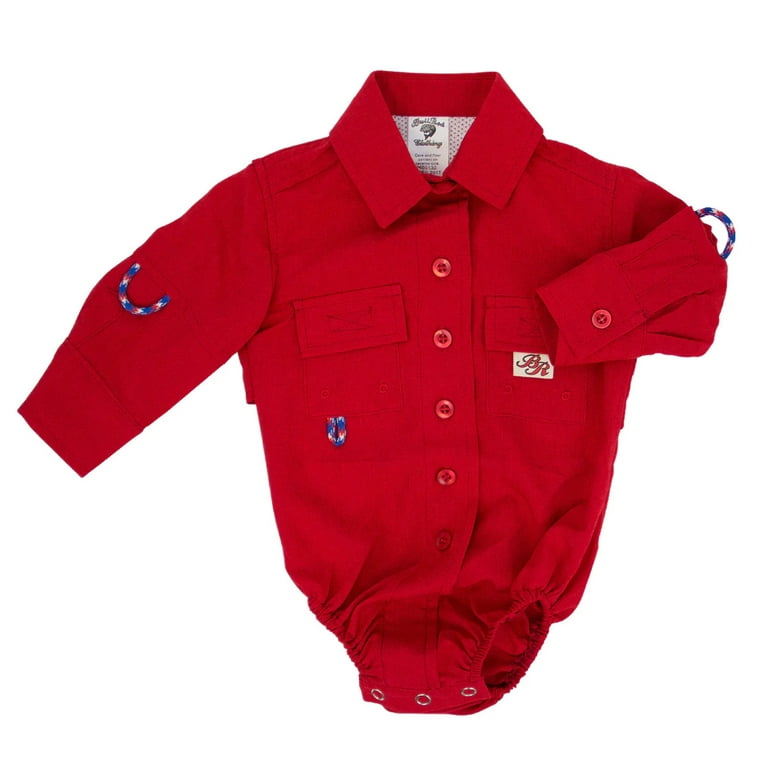 Bullred Clothing Baby Fishing Shirt Onesie (Size: 12 MONTH, Color: RUST  ORANGE) 