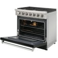 thumbnail image 4 of KOSTCH 36-in 6 Burners 6.0-cu ft Convection Oven 110V Freestanding Natural Gas Range (Black), 4 of 7