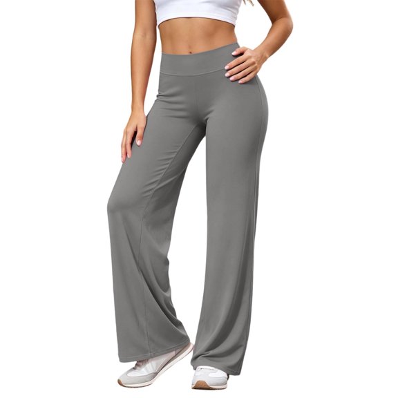 Annhoo Yoga Pants Women Stretchy High Waist Comfy Solid Color Loose Pants Comfy Soft Casual Workout Gym Trousers