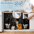 thumbnail image 5 of Halloween Cabinet Curtain 35"Wx35"L, Dustproof Under Sink Skirt with Self Adhesive Tape, Vintage Black Cat Pumpkin Moon Country Cabinet Curtain Cover for Kitchen Sink, Bathroom Vanity, Laundry Room, 5 of 9