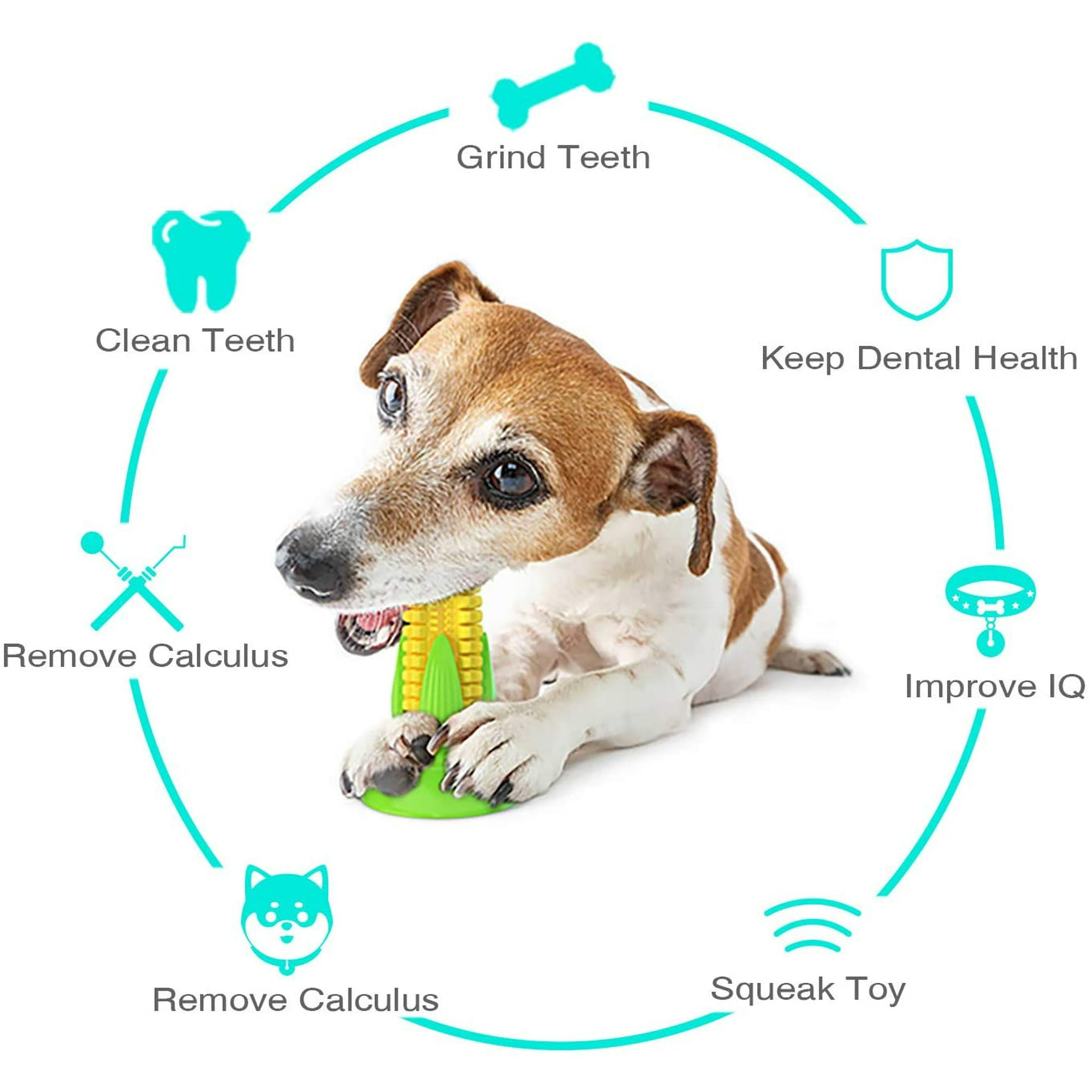 Dog Corn Squeaky Dog Toys Puppy Toothbrush Teeth Cleaning Toys Tough for Aggressive Chewers Dog Dental Oral Care Toy for Medium Large Dogs Squeaky Corn Walmart