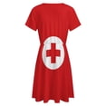 thumbnail image 5 of Red First Aid Logo Simple Medical Women's Dress Short Sleeve Summer Sundress Summer Women Clothes, 5 of 7