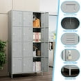 thumbnail image 4 of GangMei 12 Doors Metal Storage Locker Cabinet for Employees, Storage Locker for School Office Gym Bedroom, Industrial Steel Storage Locker with 12 Hooks, Assembly Required(Light Gray), 4 of 9