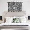 thumbnail image 3 of Black Morocco Kitchen Curtains Window Panels, Traditional Tribal Abstract Geometric Art Insulated Window Treatment Curtain, Grommet Curtains for Bedroom/Living Room/Bathroom, 2 Piece 42"Wx54"L, 3 of 8