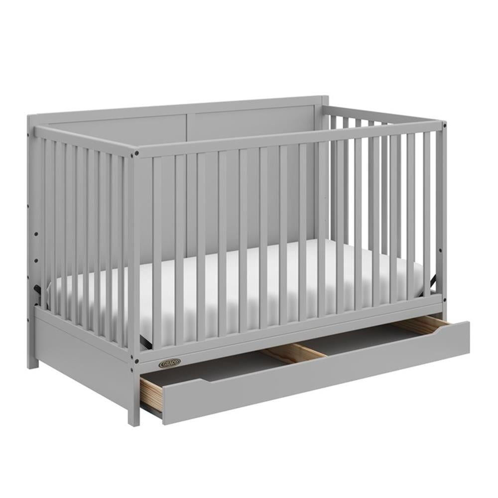 Graco Melrose 5-in-1 Convertible Baby Crib with Drawer, Pebble Gray