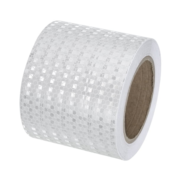 Cinta Reflectante Uxcell, Cinta Adhesiva Impermeable de 4" x 50 FT, Blanca