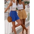 thumbnail image 6 of Airmenty Womens Shorts Casual Drawstring Shorts Elastic Waist Shorts for Women Lightweight Shorts with Pockets S-2XL, 6 of 8