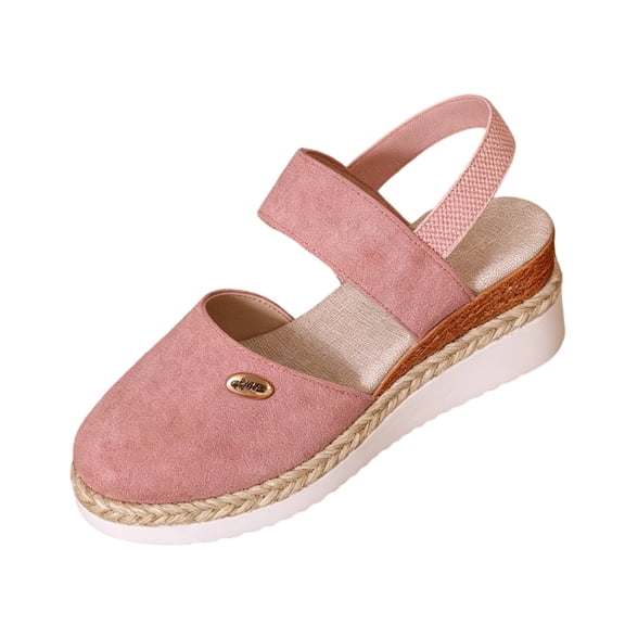 Closed Toe Platform Wedges Sandals for Women 2026 Dressy Summer Espadrilles Wedges Shoes with Ankle Strap Comfortable Anti Slip Casual Summer Shoes 41