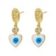 thumbnail image 1 of Pendientes colgantes de corazón chapados en oro de 18 k Yashi con esmalte de ojo malvado Blanco, 1 of 5