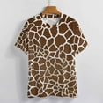 thumbnail image 3 of Giraffe Print Pattern Women's T-Shirt Short Sleeve T Shirts Tops Tee Ladies Loose T, 3 of 6