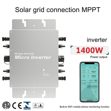 

GLFILL 1400W Smart Miniature Inverter Solar Grid Inverter App Monitoring 120/230V