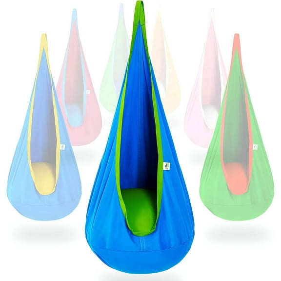 BESTSKY Kids Pod Swing Hanging Seat Child Hammock Chair Indoor and Outdoor Sensory Swing 100% Cotton Loading Capacity 170 lbs