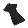 thumbnail image 4 of Figuras de acción con vestido cheongsam para mujer, escala 1:6, ropa para minimuñecas, vestido elástico Negro, 4 of 9
