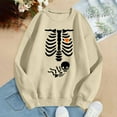 thumbnail image 3 of Pregnant Halloween Sweatshirts for Women 2025 Crewneck Pregnancy Announcement Skeleton Graphic Sweatshirt Pullover Top, 3 of 6