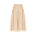 thumbnail image 3 of YUTK Skirt for Women - Women's Casual Bead Three-Layer A-Line Medium Length Gauze Skirt Dance Skirt Performance Dance Skirt Beige S, 3 of 6
