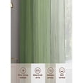 thumbnail image 7 of Sage Green Gray Ombre Semi Sheer Curtains 63 Inch Length 2 Panels Set, Vintage Country Wooden Sheer Kitchen Curtain Privacy Voile Window Curtain for Living Room Bedroom Rod Pocket Drapes, 7 of 7
