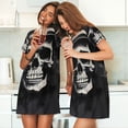 thumbnail image 4 of Sikiie Magician Hat Skull Print Women's Short-sleeved Nightdress, Round Neck Pullover Nightdress Pajamas Summer Home Wear, 4 of 6